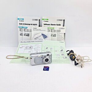 Canon PowerShot A430 4.0MP Digital Camera Silver  With 512MB SD Card